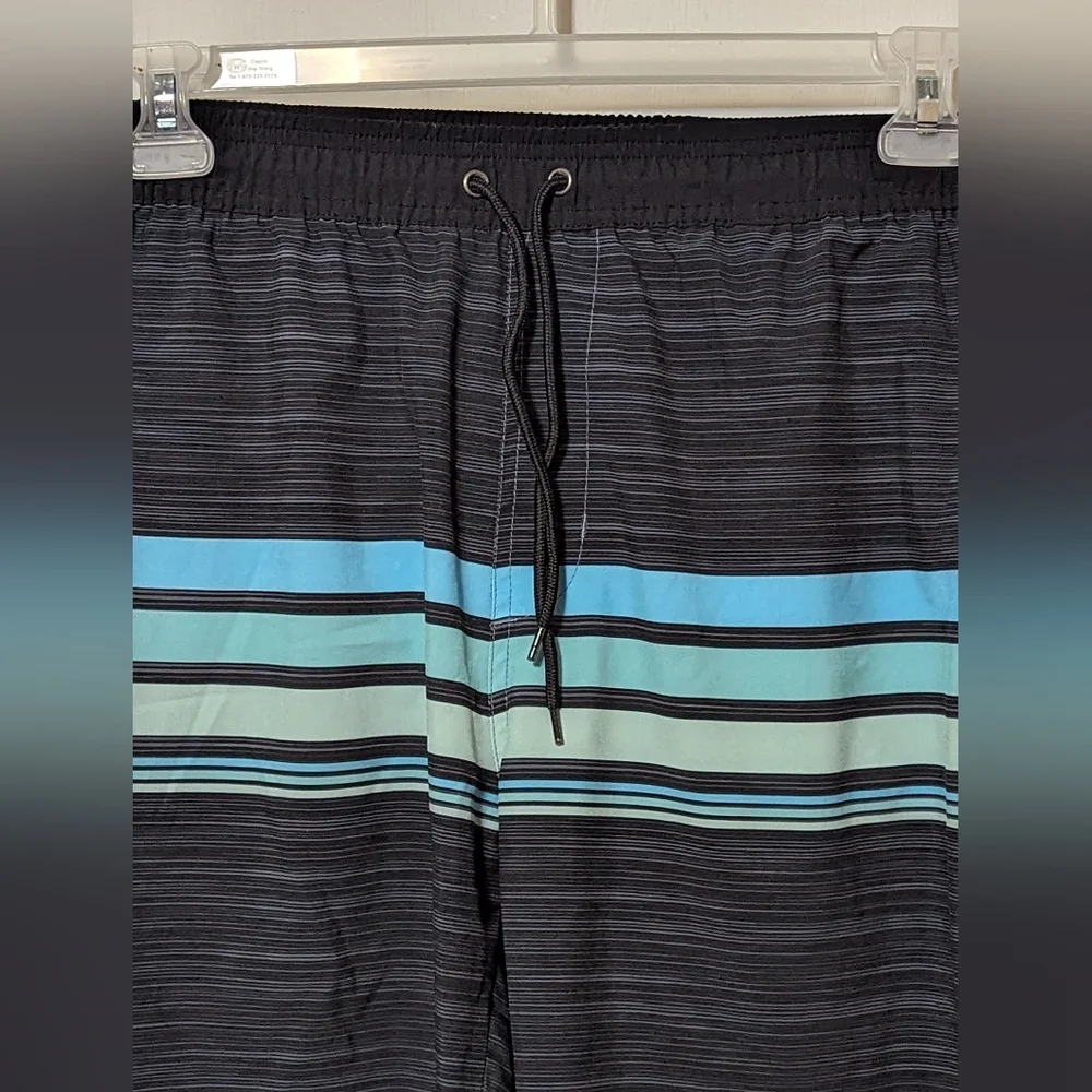 Men's Hot Coals Unlined Swim Shorts Trunks Swimsuit Striped Size XL